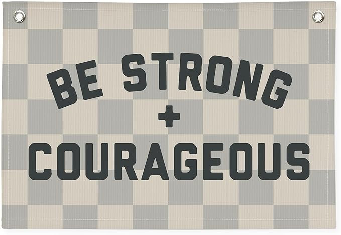 Motivational Quotes Boys Room Decor，Be Strong Courageous Bibie Joshua 1:9 Playroom Decor Linen ... | Amazon (US)