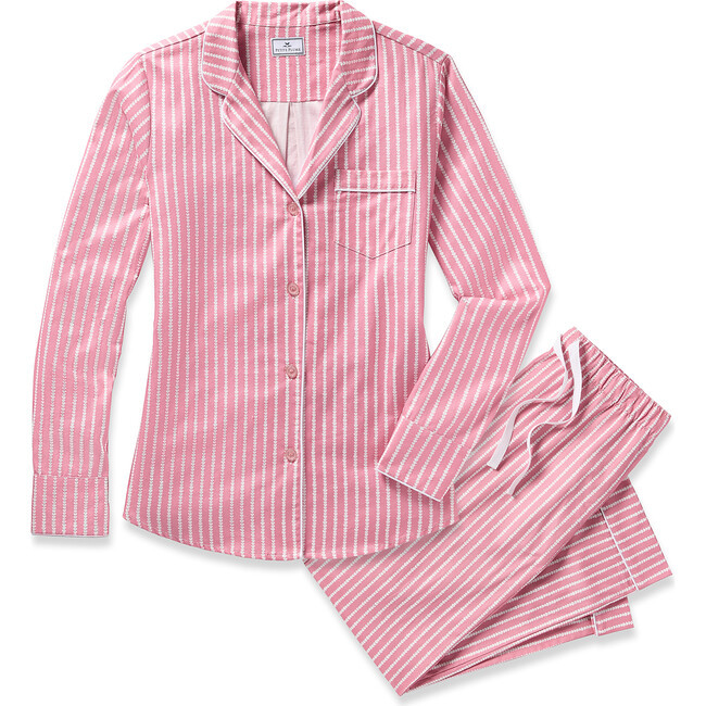 Petite Plume | Women's Pajama Set, Love Lines (Pink, Size Small) | Maisonette | Maisonette