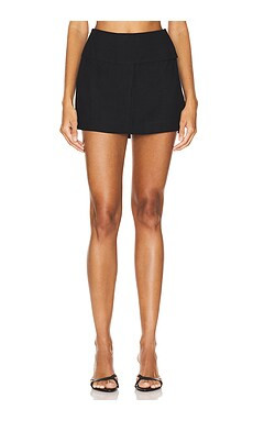 St. Agni Wide Waistband Mini Skirt in Black from Revolve.com | Revolve Clothing (Global)