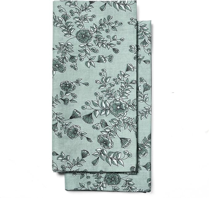CPC Cloth Napkins 100% Cotton Set of 4 Reusable Napkins, Indian Block Print Toile Floral Dinner N... | Amazon (US)