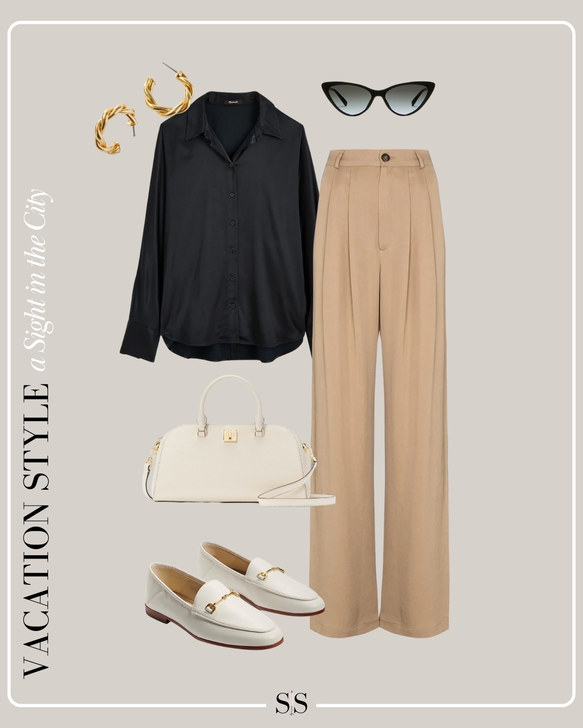 Vacation Style | A Sight in the City: 

Perfect for a day of city sightseeing, this tailored look mixes comfort and sophistication. Pairing classic trousers with a simple black blouse and loafers ensures you’re ready for a day of exploring with ease! So chic!

#CityDayLook #UrbanChic #SightseeingStyle #VacationOutfit

#LTKTravel #LTKStyleTip