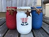 Red, White & Blue Mason Jars / 4th of July Mason Jars/Fourth of July Mason Jars | Amazon (US)