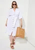 Belted Cotton Gauze Shirtdress | Ashley Stewart