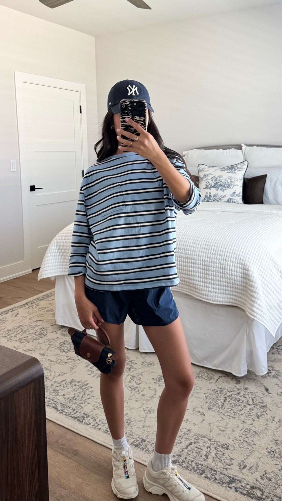 casual fall transitional outfit! wearing a small in the longsleeve, 2 in the shorts

#LTKootd #LTKSeasonal #LTKgrwm