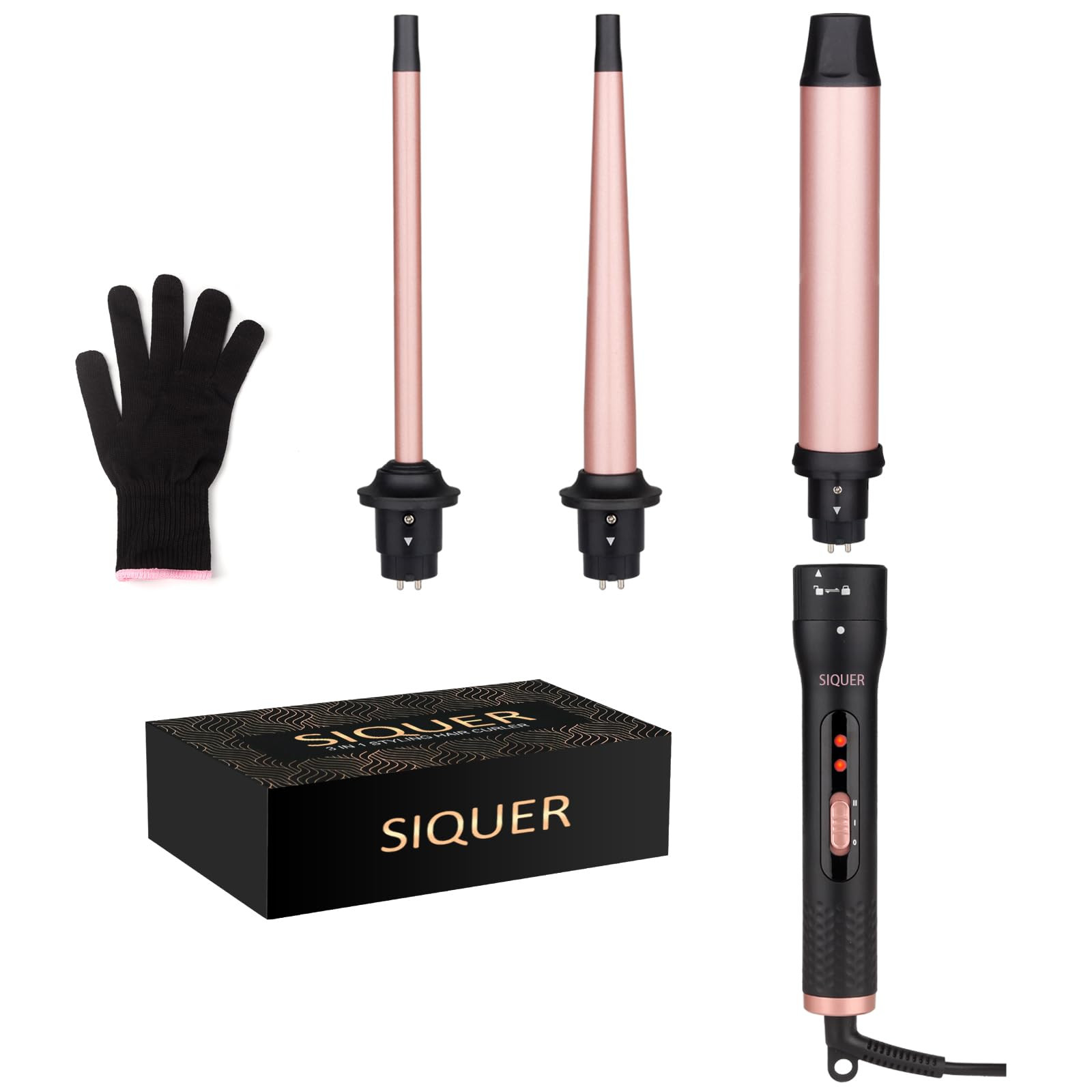 3 in 1 Curling Wand Set - SIQUER Hair Waver Curling Iron for Women with 3 Interchangable Ceramic ... | Amazon (US)
