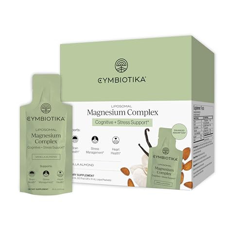 Cymbiotika Liposomal Magnesium Complex – Promotes Relaxation, Restful Sleep, and Heart & Brain Health – Highly Absorbable 3-in-1 Formula – Vanilla Almond, 10 mL Pouches (28 Count) | Amazon (US)