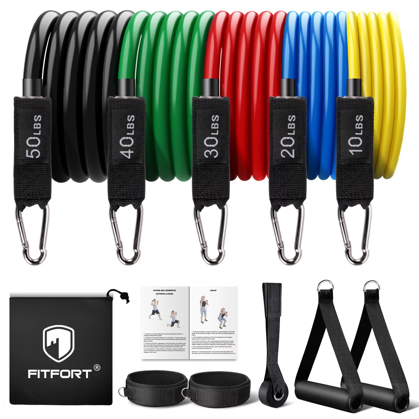 Fitfort Resistance Bands Exercise Bands Workout Bands with Handles up to 150 Lb. | Walmart (US)
