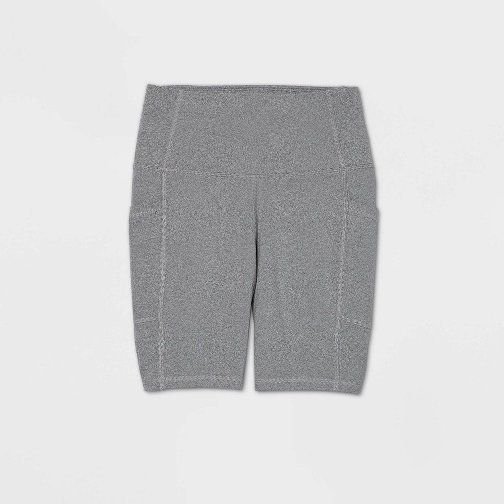Women's Sculpted High-Rise Bike Shorts 7"" - All in Motion Charcoal Heather XL, Grey Grey | Target