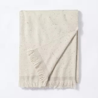Woven Striped Border Nep Throw Blanket with Fringes - Threshold™ designed with Studio McGee | Target