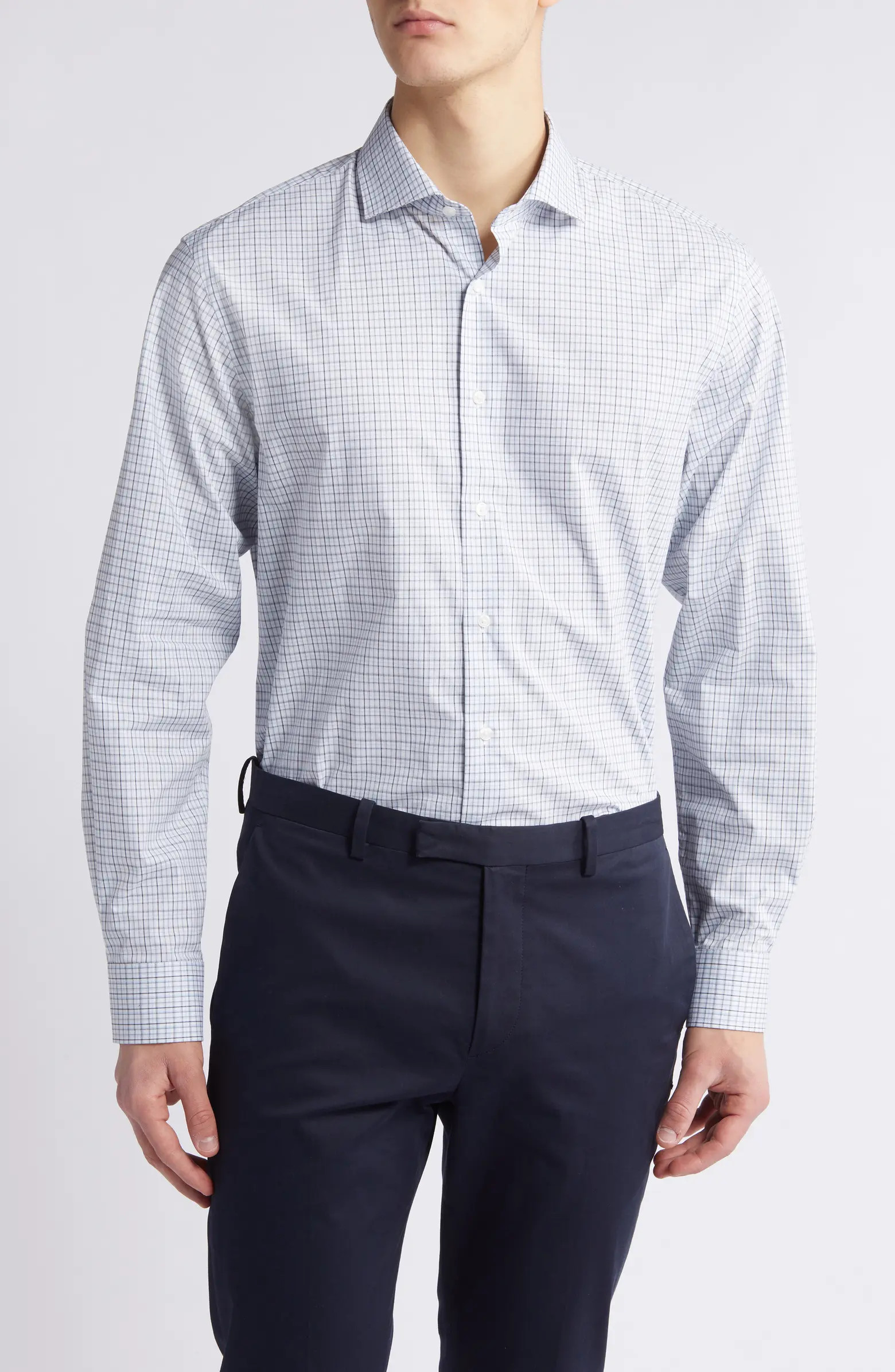 Nordstrom Tech-Smart Trim Fit Check Performance Dress Shirt | Nordstrom | Nordstrom