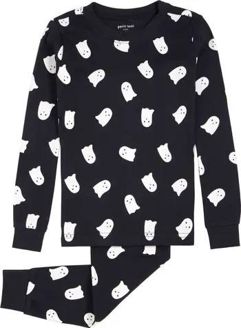 Kids' Glow in the Dark Ghosts Fitted Organic Cotton Two-Piece Pajamas | Nordstrom