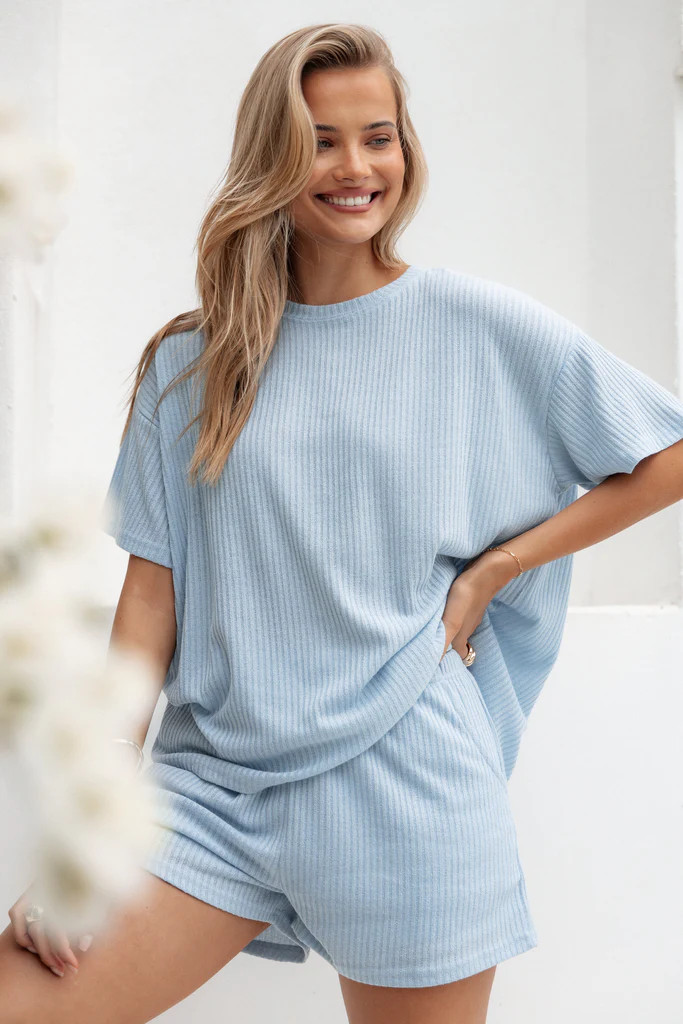 Granger Knit Short Set - Blue | Petal & Pup (US)