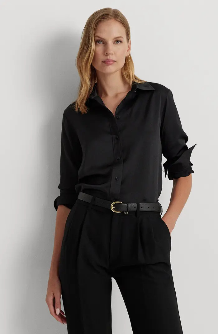 Classic Fit Satin Charmeuse Shirt | Nordstrom