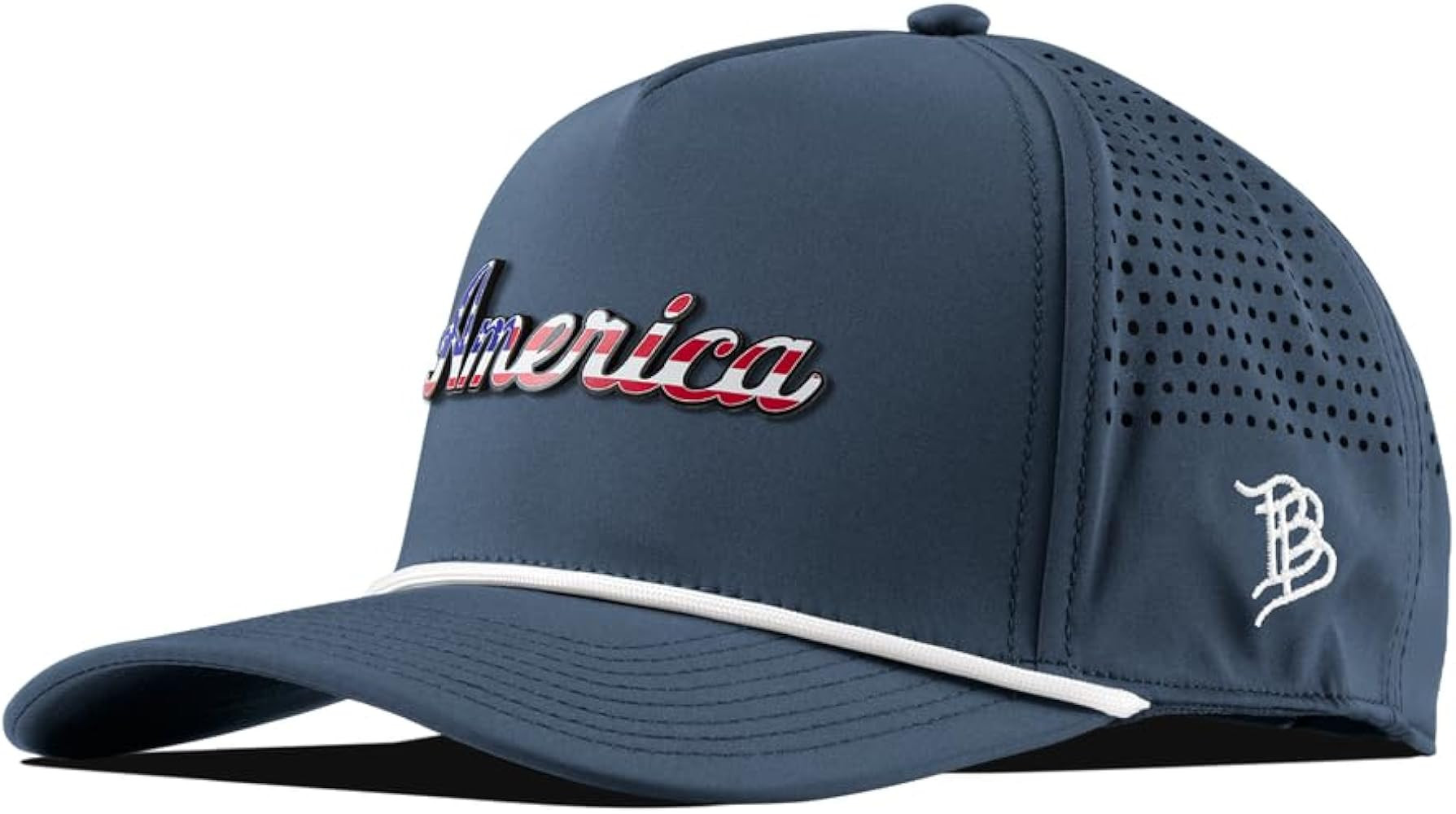 Branded Bills America Script Colored Leather 5 Panel Rope, Lightweight, Comfortable Baseball Cap | Amazon (US)