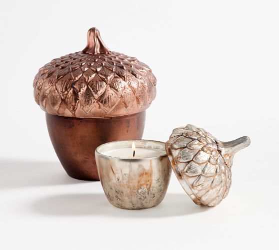 Acorn Lidded Scented Glass Candles - Harvest Spice | Pottery Barn (US)