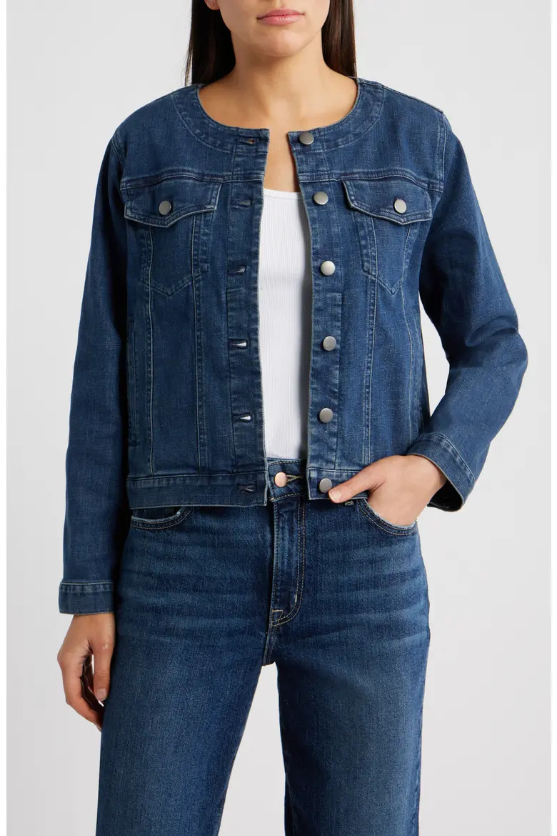 Round Neck Denim Jacket (Women) | Nordstrom | Nordstrom