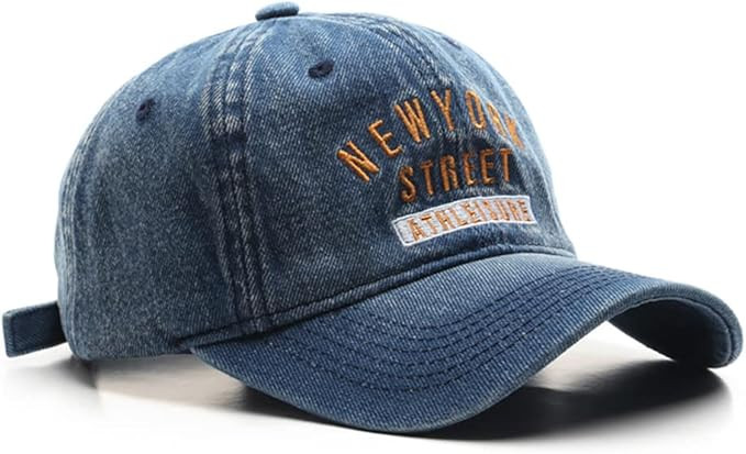 New York Hat Embroidered Baseball Cap Washed Denim Hat | Amazon (US)