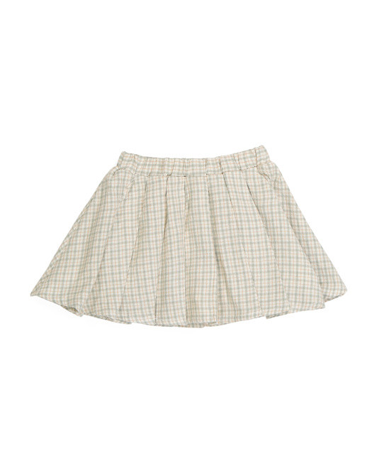 Toddler Girls Linen Blend Pleated Skirt | TJ Maxx