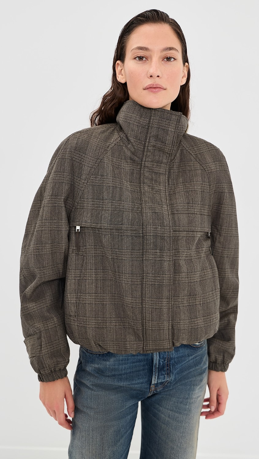 Acne Studios Wool Bomber Jacket Brown/Black 40 | Shopbop