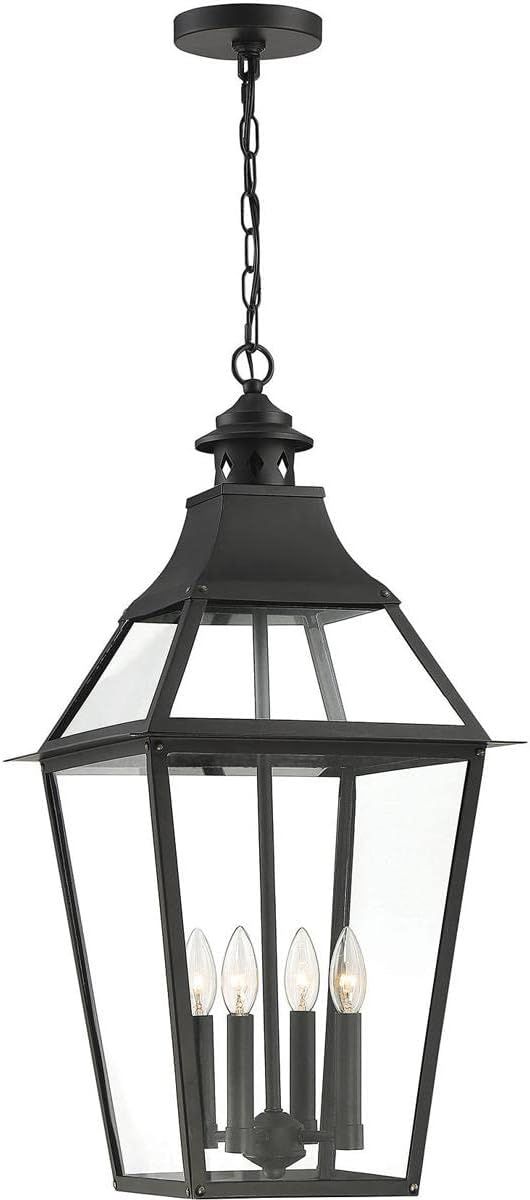 Savoy House 5-723-153 Jackson Black with Gold Highlighted 4 Light Outdoor Pendant (14" W x 30" H) | Amazon (US)