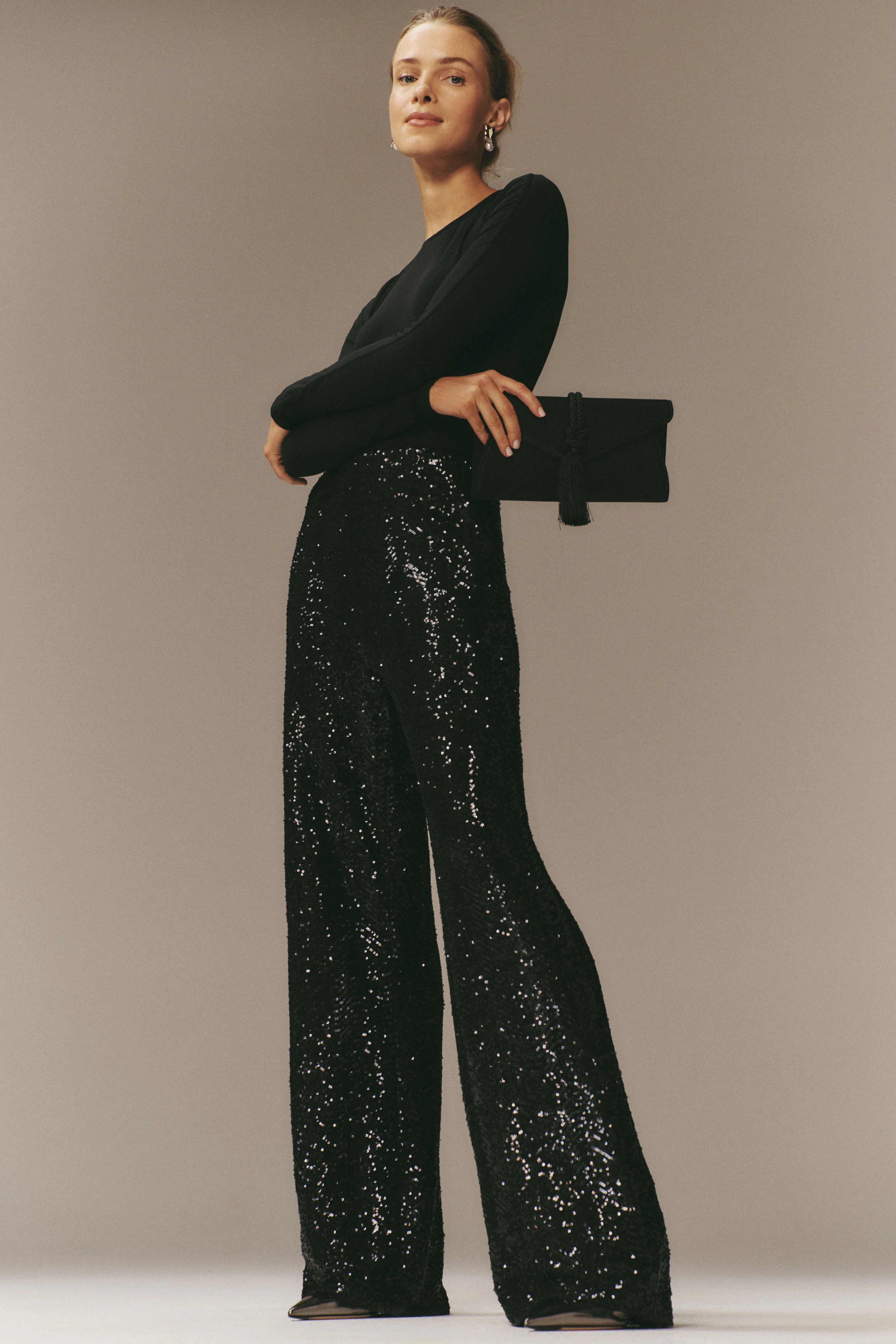 Black Sequin Tatum Pants | Tuckernuck (US)