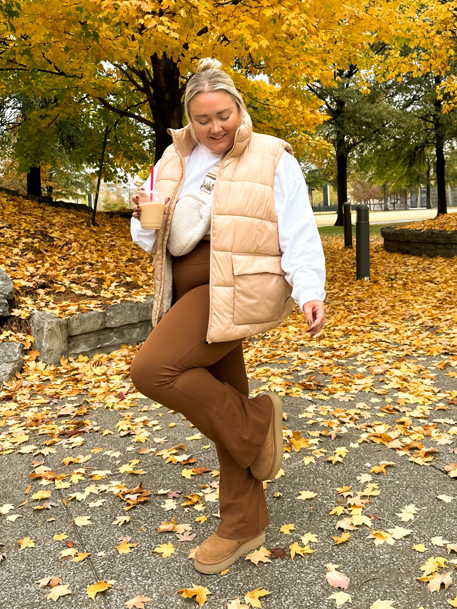 Thanksgiving on the go outfit inspo! 3X in crew, xxl in vest and 14 in flares! 

#LTKstyletip #LTKtravel #LTKSeasonal