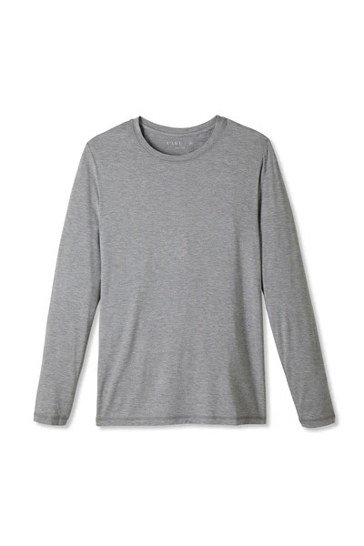 Men's Long Sleeve Bamboo Tee in Heather Gray | LAKE Pajamas