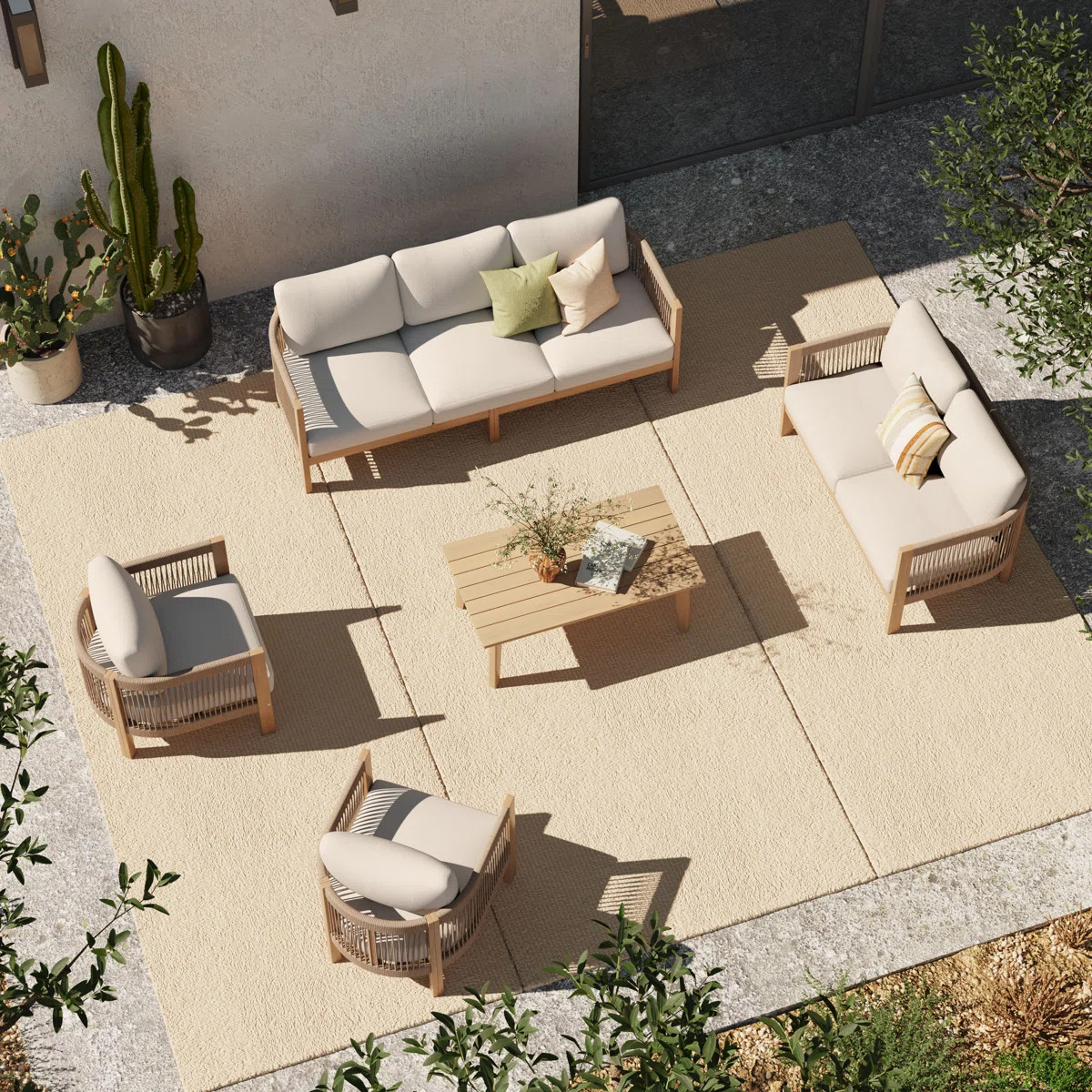 7 - Person Outdoor Seating Group With Cushions | Wayfair North America