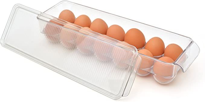 Totally Kitchen Plastic Egg Holder, BPA Free Fridge Organizer with Lid & Handles, Refrigerator St... | Amazon (US)