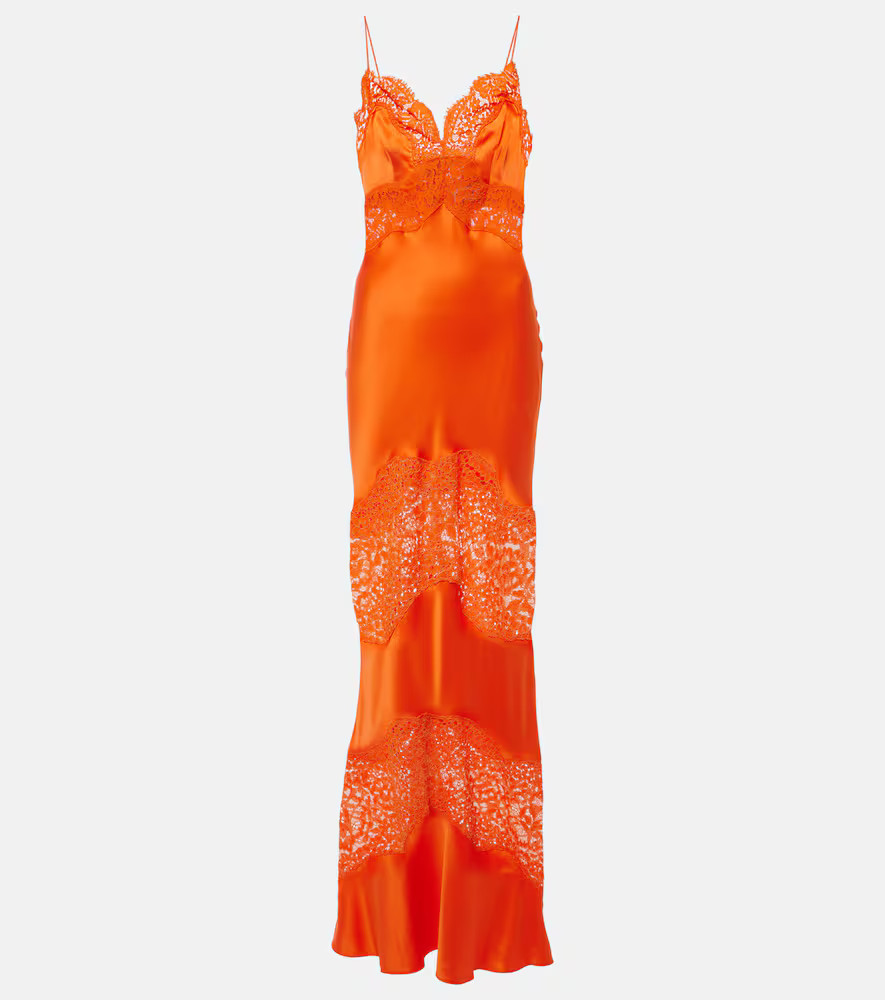 Rebecca Vallance Adira lace-trimmed silk satin slip dress | Mytheresa (DACH)