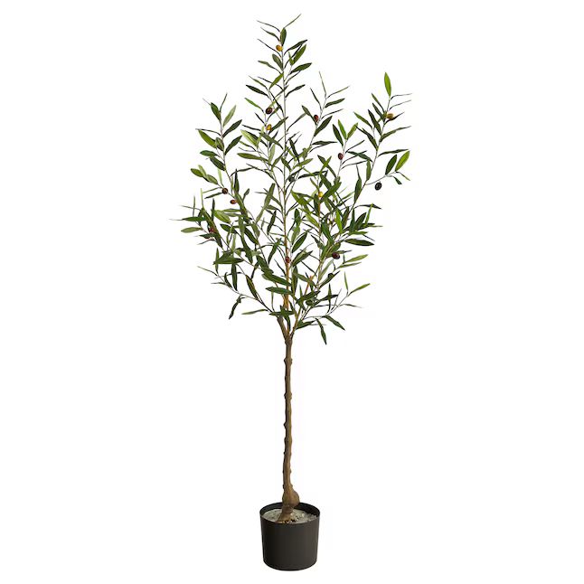 Nearly Natural 60-in Green Indoor Olive Artificial Tree | Lowe's
