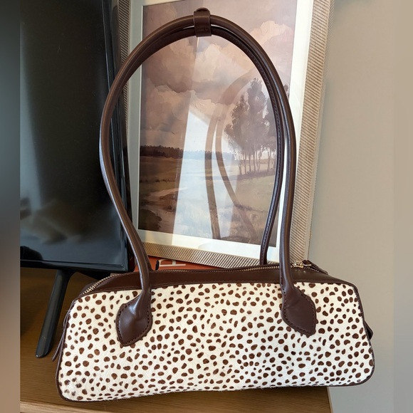NWT House of Harlow Cowhide Cow Calf Hair Genuine Leather East West Shoulder Bag | Poshmark
