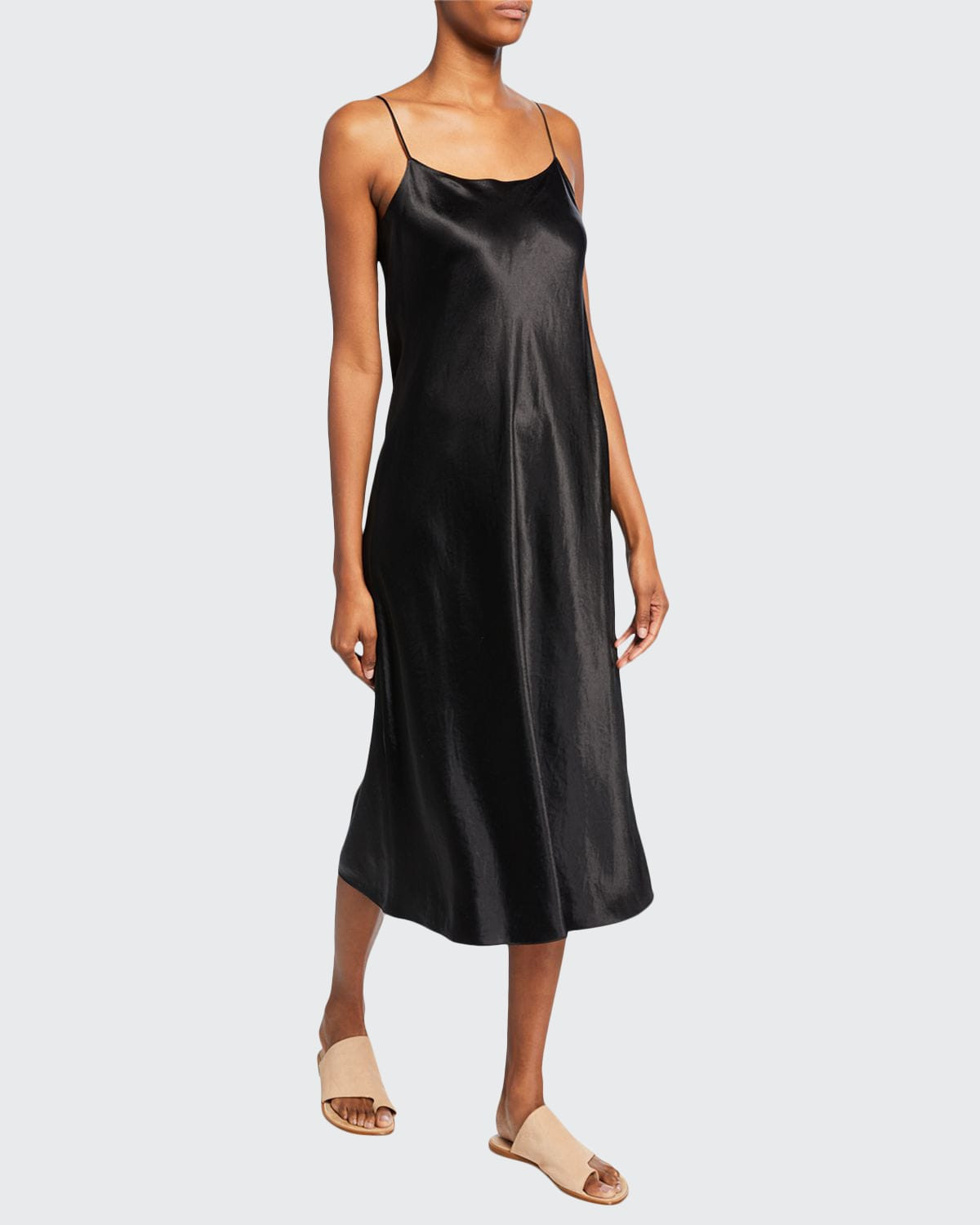Satin Midi Slip Dress | Bergdorf Goodman
