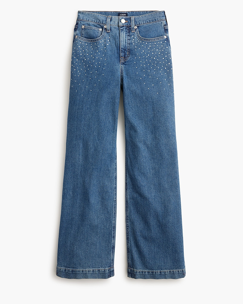 Petite embellished classic wide-leg jean in all-day stretch | J.Crew Factory