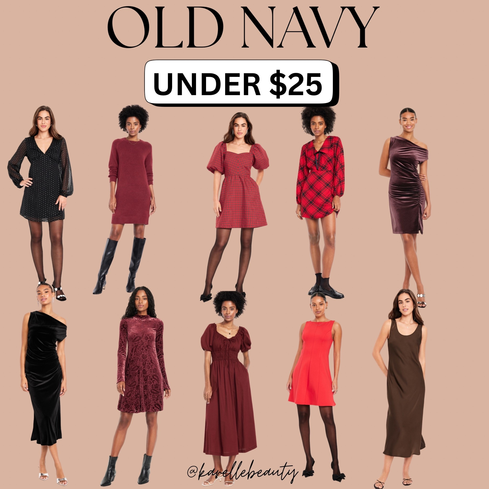 Old Navy holiday dresses on sale. 