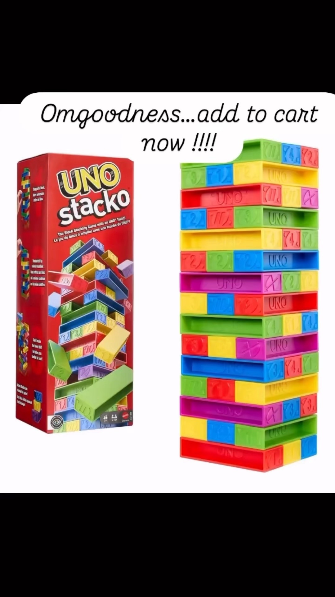 ✨🚨 NEW LIMITED-EDITION ALERT 🚨✨
When TWO WORLDS COLLIDE… you get the ULTIMATE family game night mash-up 😍
UNO x JENGA — yes, it’s real… and YES, it’s as chaotic + fun as it sounds.
Color matches. Wild cards. Stacking blocks. Family screaming. Kids giggling. Moms questioning their life choices 😂
This game is everything.
Perfect for:
🎄 Christmas break fun
🎉 New Year’s Eve parties
🧡 Family nights that turn into core memories
These are selling SO fast — seriously, stock up before they disappear!!
Your game closet will THANK YOU.
👇 Grab yours before they’re gone! 👇
#FamilyGameNight #GameNightEssentials #UNO #Jenga #LimitedEdition #StockUpNow #HolidayFun #LTKFinds #MomLifeMagic #macys

#LTKHoliday #LTKFindsUnder50 #LTKGiftGuide