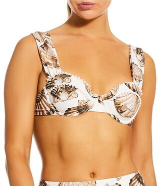 Antonio Melani Sea Shells Underwire Beaded Bralette Swim Top & High Waist Swim Bottom | Dillard's | Dillard's
