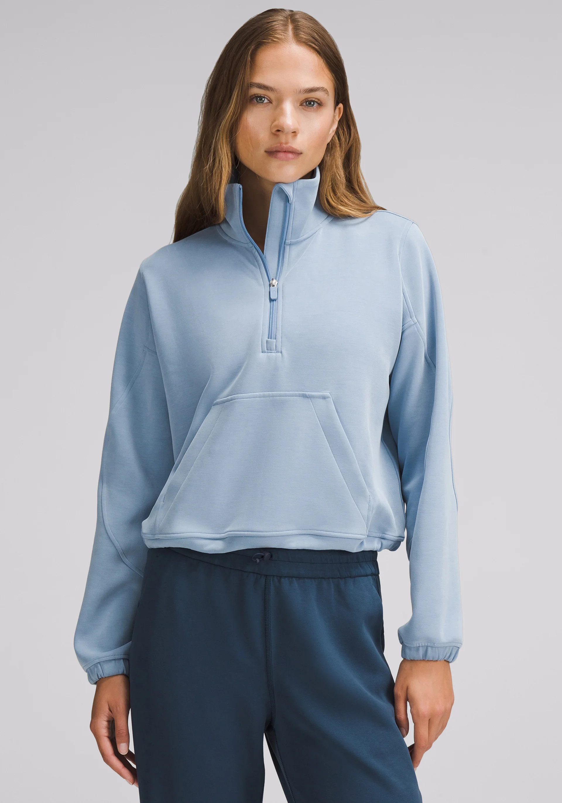 Peloton X Lululemon Women's Brushed Softstreme Half Zip in Multi - Cycling Performance Apparel | Peloton Apparel