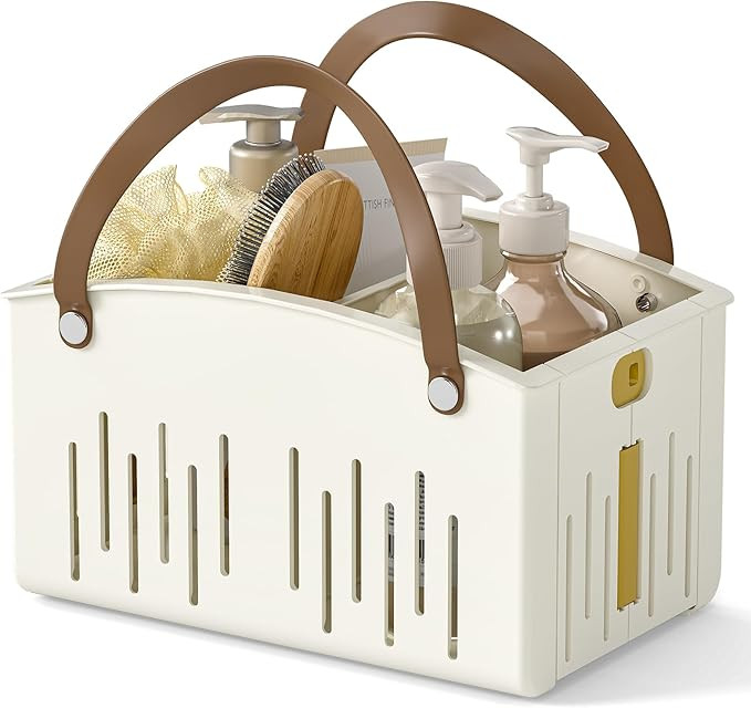 Delamu Portable Shower Basket Caddy with Double Handle Foldable Dry Wet Separation Design 11.0 ×... | Amazon (US)