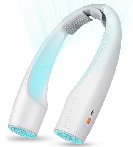 Heelkl AI Neck Fan, 4 Speeds Adjustable Portable Personal Fan Rechargeable, 4000 mAh Battery Faster Cooling Wearable Fan, Ultra Quiet for Home, Office, Travel, Outdoor | Amazon (US)