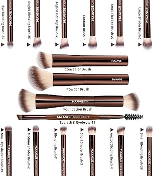 MAANGE Makeup Brushes 16 Pcs Premium Synthetic Makeup Brush Set Foundation Brush for Liquid Powde... | Amazon (US)