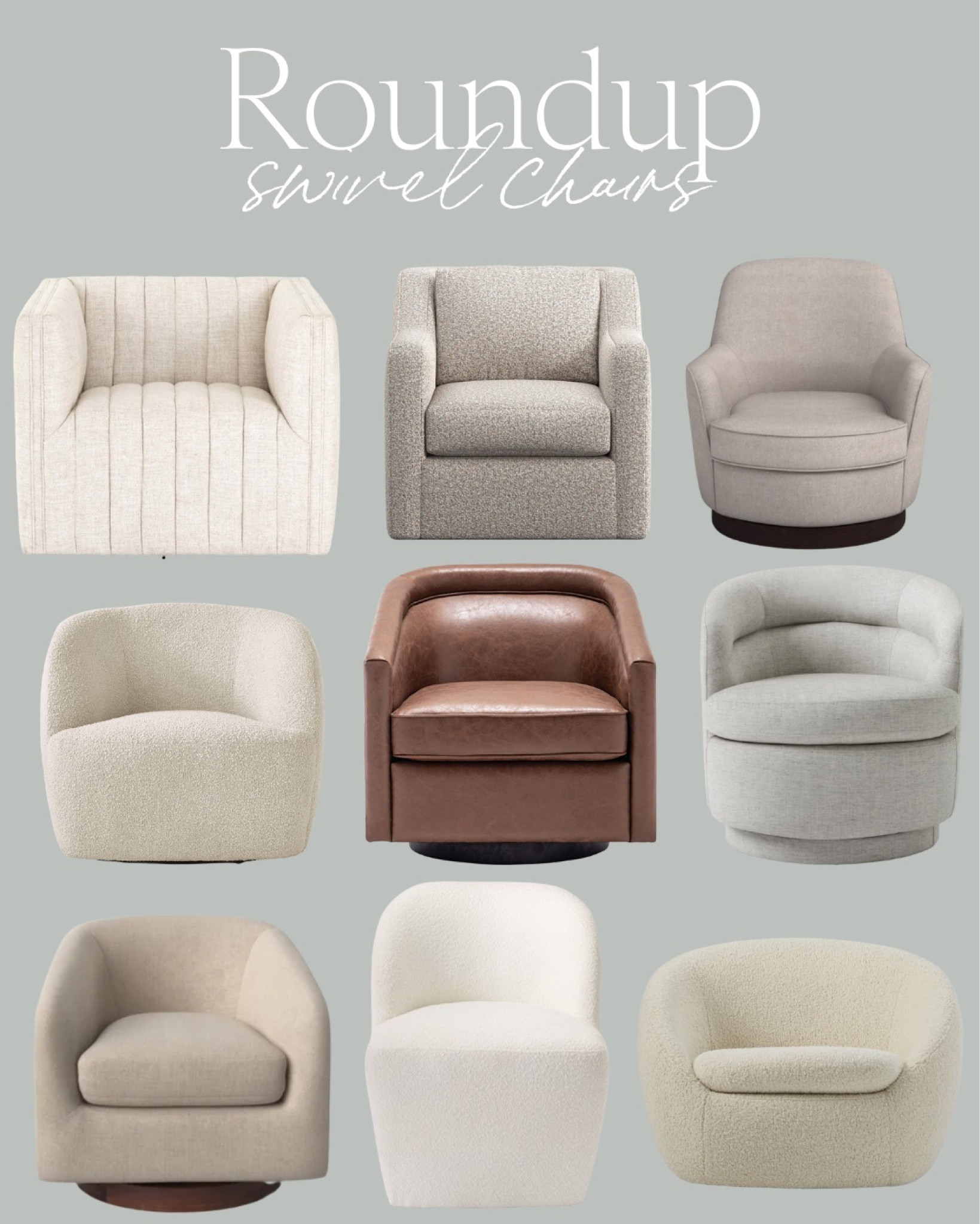 Swivel chair roundup

Amazon, Wayfair, Crate and barrel,  Arhaus, Target, lulu and Georgia, swivel chair, chairs

#LTKstyletip #LTKsalealert #LTKhome