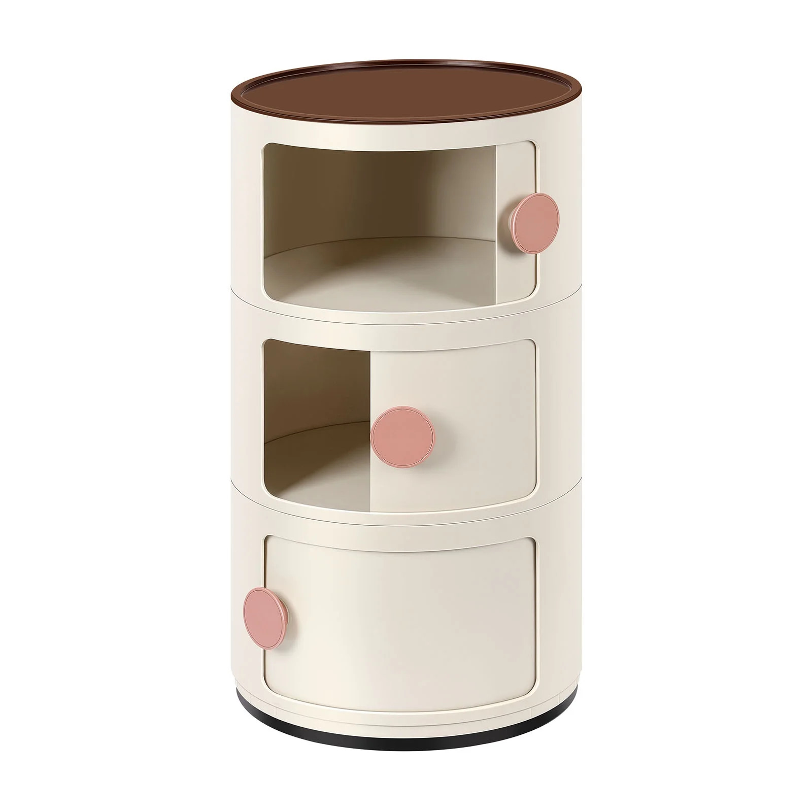Oumilen 3 Drawer Sliding Barrel Modern Bedroom Nightstand, Beige | Walmart (US)