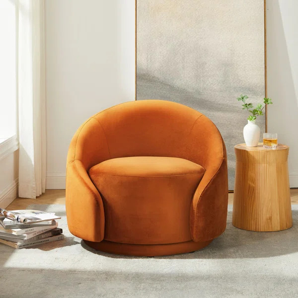 Gabbanelli Upholstered Swivel Barrel Chair | Wayfair North America