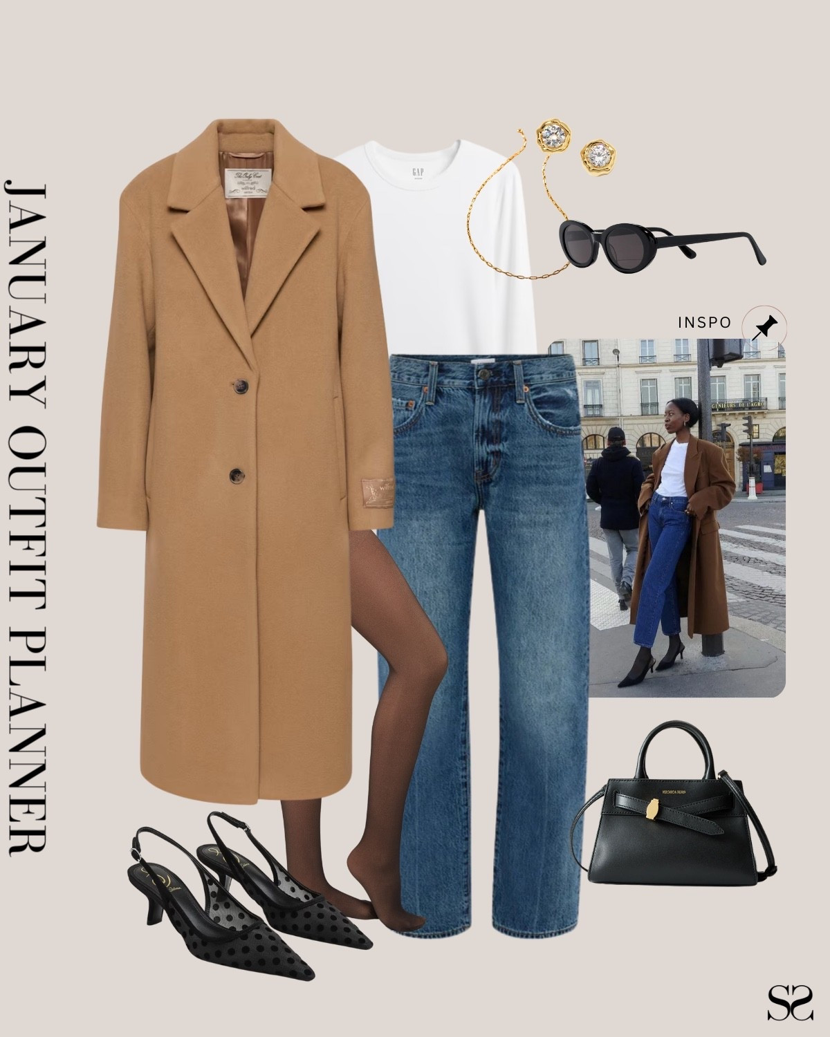 Monthly outfit planner JANUARY: Winter outfits | straight jean, camel coat, sheer tight, sling back heels

#classicstyle #LTKstyletip #winteroutfit #casualchic

Image inspo credit: Pinterest 

#LTKSeasonal #LTKgrwm #LTKootd