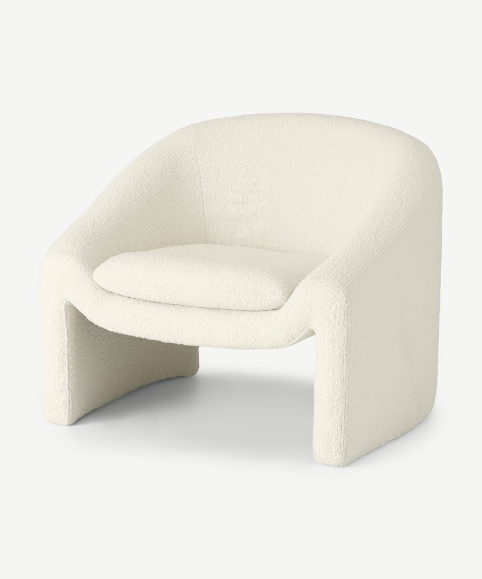 HomeChairsAccent ChairsShona Accent Armchair, Whitewash Boucle | Made.com UK