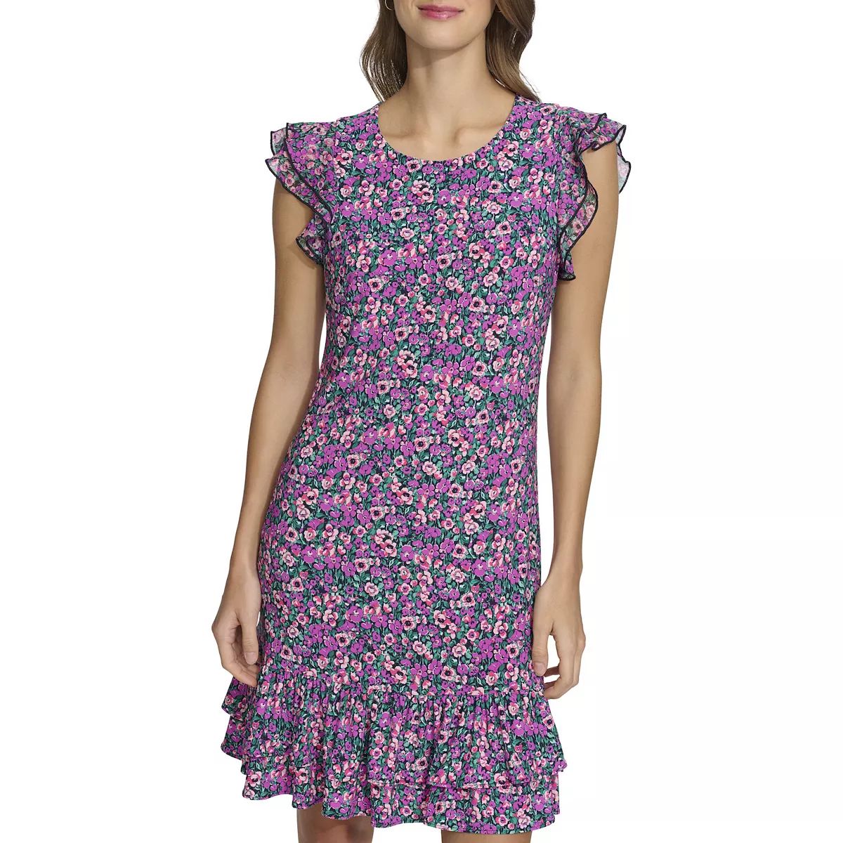Women's Harper Rose Ruffle Sleeve & Skirt Printed Mini Dress | Kohl's
