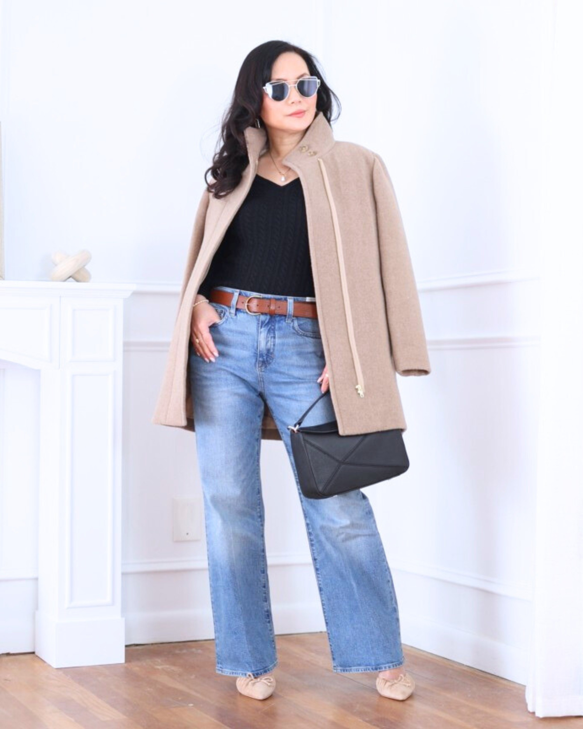 Classic and flattering — a petite city coat from J.Crew Factory layered over a v-neck sweater with J.Crew flare jeans for an easy, polished look that never goes out of style. I’m 5’2, wearing size XS.

#LTKOver40 #LTKootd #LTKPetite