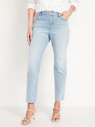 Low-Rise Boyfriend Straight Cut-Off Jeans for Women | Old Navy (US)