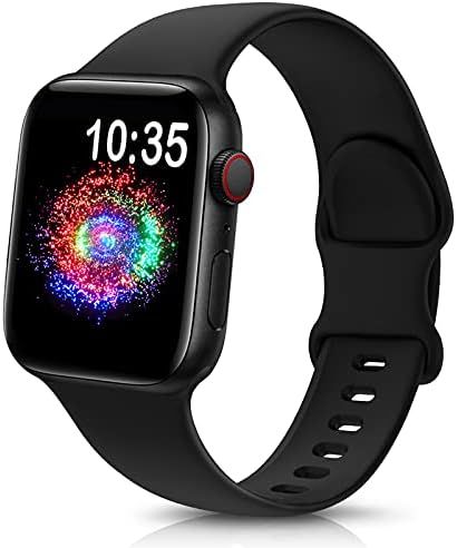 TreasureMax Sport Band Compatible with Apple Watch Bands 38mm 40mm 41mm 42mm 44mm 45mm, Soft Silicon | Amazon (US)